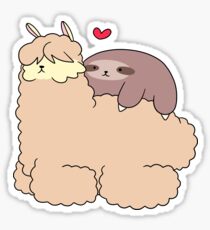 Faultier liebt Alpaka Sticker