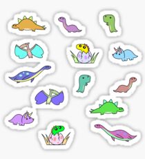 Pegatina Cute Chibi pequeños dinosaurios