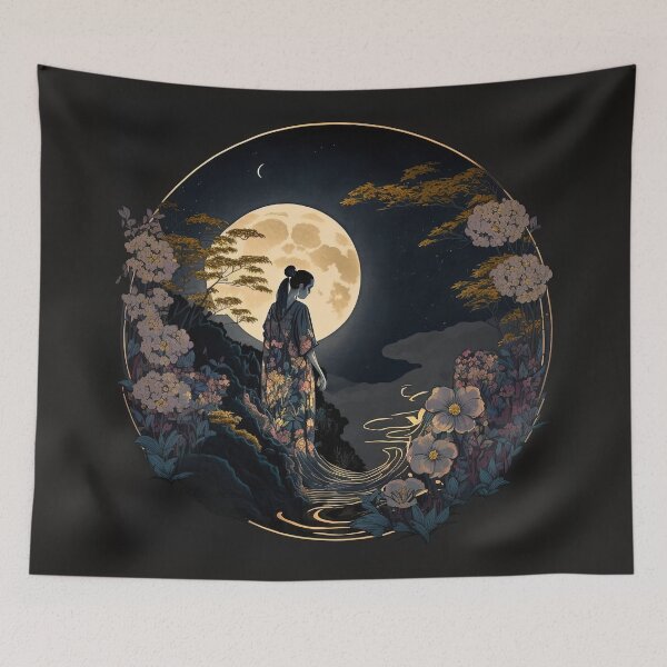 Item preview, Blooms under the moon designed and sold by BellasArtStudio.