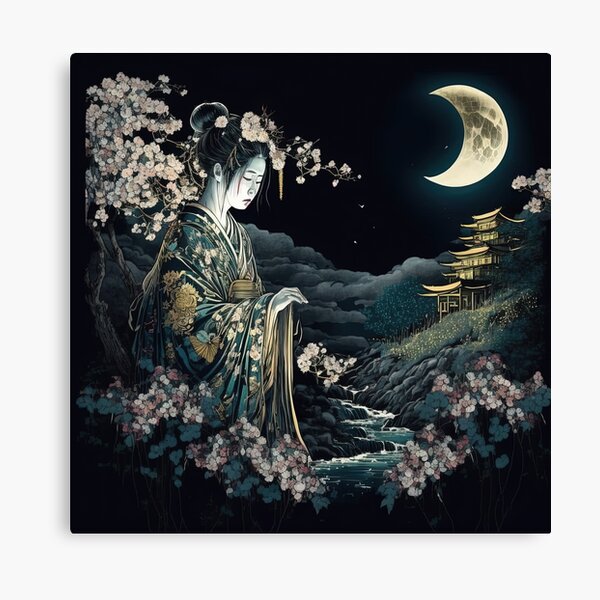 Aperçu de l'œuvre Moonflower Geisha créée et vendue par BellasArtStudio.