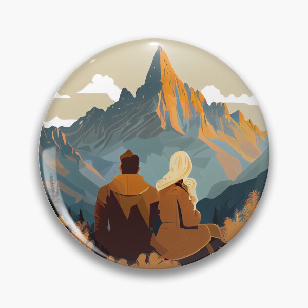Item preview, Couple Enjoys Spectacular View of Mountain Peake designed and sold by MrBeerholder.