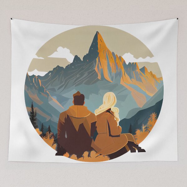 Item preview, Couple Enjoys Spectacular View of Mountain Peake designed and sold by MrBeerholder.