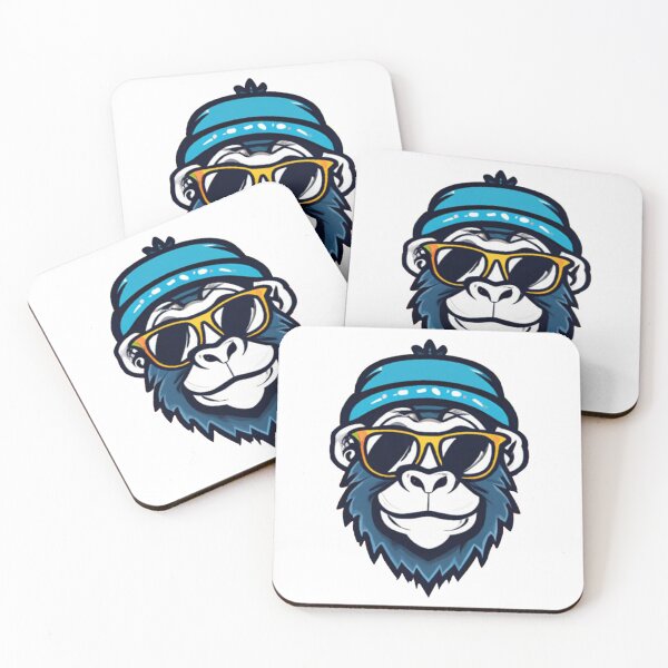 Item preview, Cool blue hip-hop monkey with blue hat wearing sunglasses designed and sold by vishalraifx.