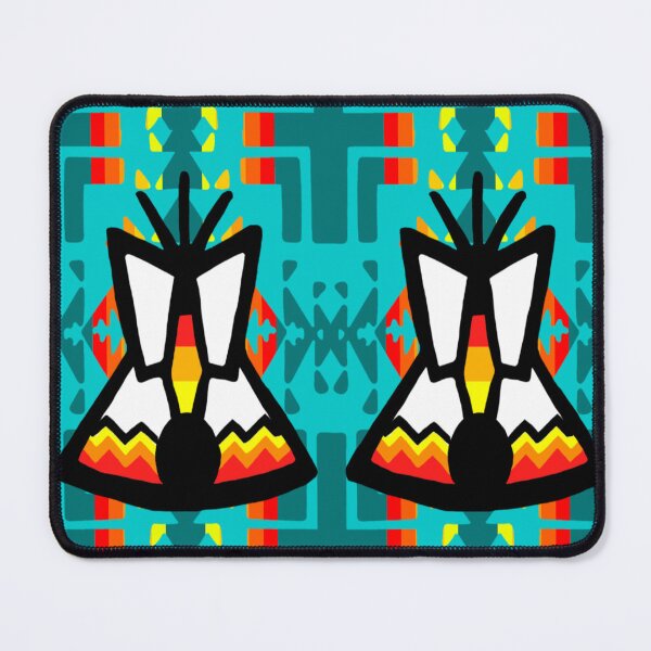 Item preview, Teal / Turquoise / Fire Color / Tipi Native Blanket Print designed and sold by JMWCD.