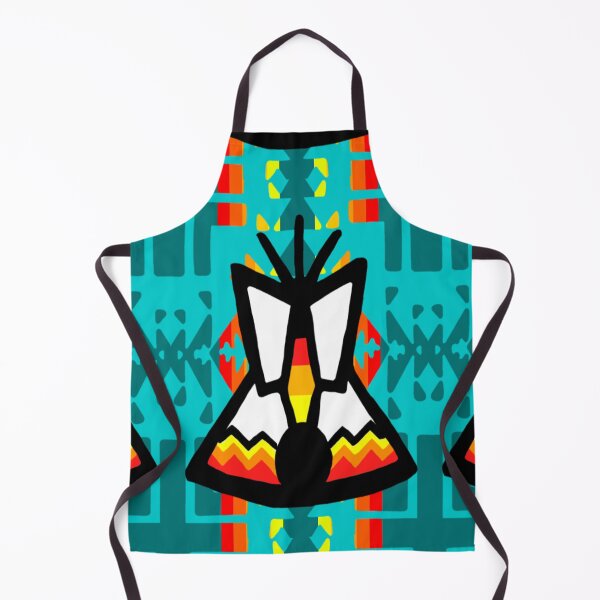 Item preview, Teal / Turquoise / Fire Color / Tipi Native Blanket Print designed and sold by JMWCD.
