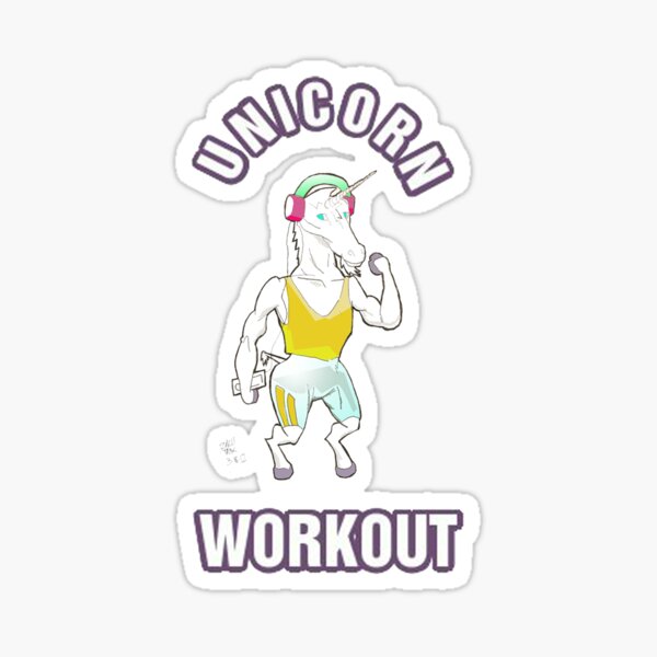 Unicorn Workout Sticker