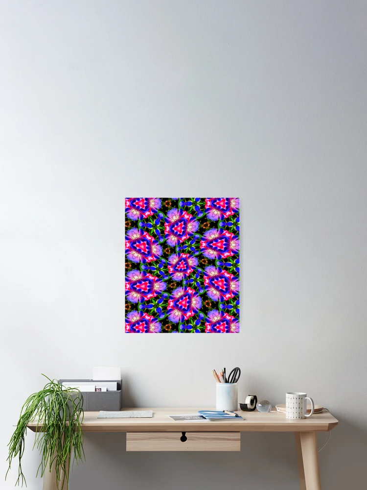 Thumbnail 2 of 3, Poster, Colorful Geranium Pattern designed and sold by Patternflower.