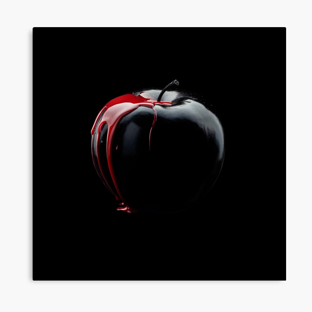 Black and red Apple horror gothic vampire dark atmospheric surreal black  apple image.