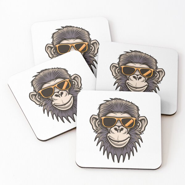 Item preview, Cool beard monkey portrait wearing orange sunglasses designed and sold by vishalraifx.