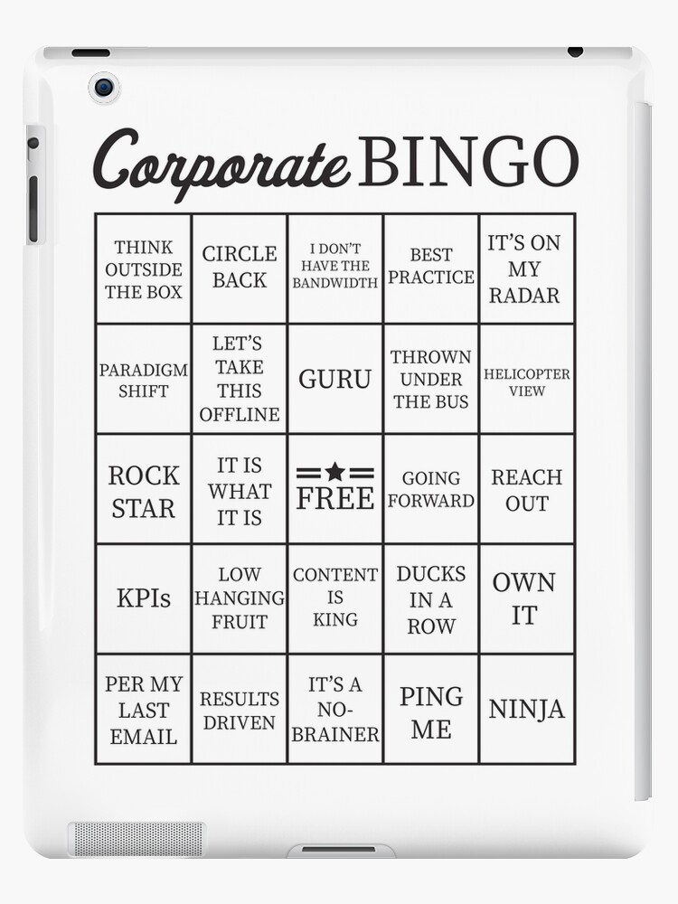 corporate jargon buzzword bingo card ipad case skin by itsrturn buzzword bingo