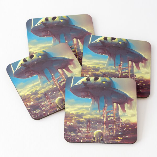 Item preview, Cool UFO art Colorful vibrant alien art designed and sold by Neo-Expression.