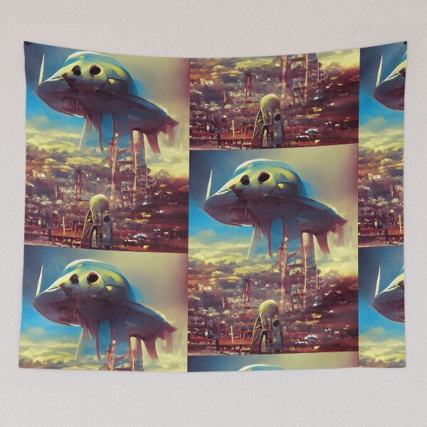 Item preview, Cool UFO art Colorful vibrant alien art designed and sold by Neo-Expression.