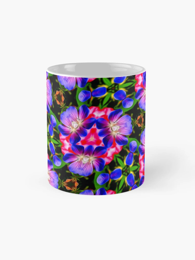 Thumbnail 4 of 6, Coffee Mug, Colorful Geranium Pattern designed and sold by Patternflower.