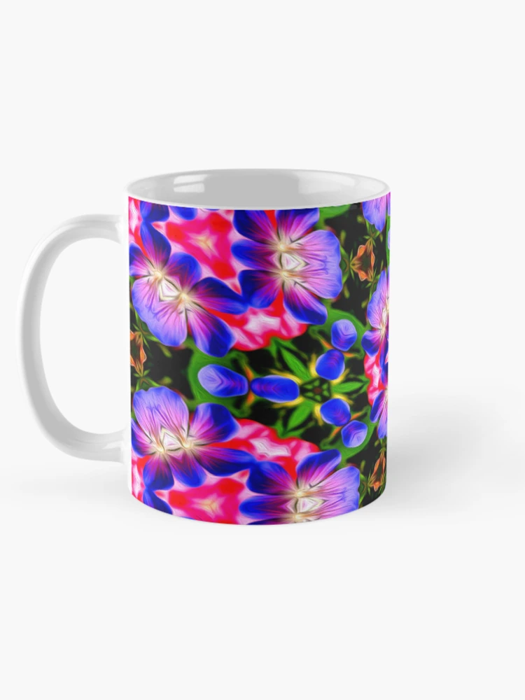 Thumbnail 5 of 6, Coffee Mug, Colorful Geranium Pattern designed and sold by Patternflower.