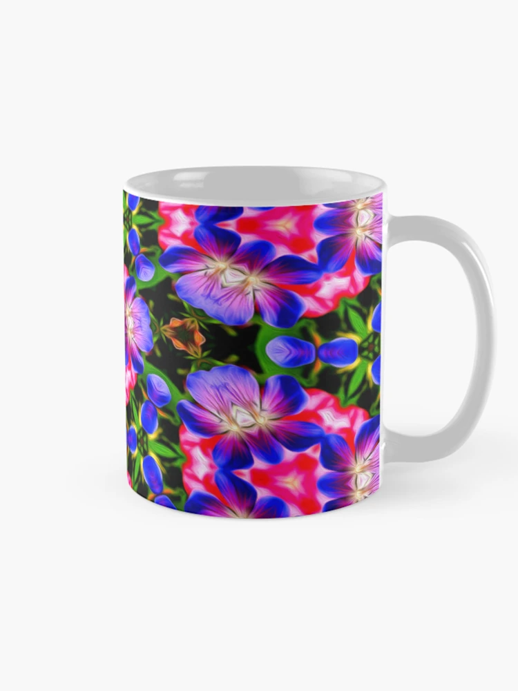 Thumbnail 3 of 6, Coffee Mug, Colorful Geranium Pattern designed and sold by Patternflower.