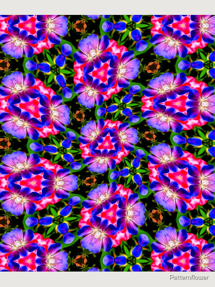Thumbnail 6 of 6, Premium Oversized Sweatshirt, Colorful Geranium Pattern designed and sold by Patternflower.