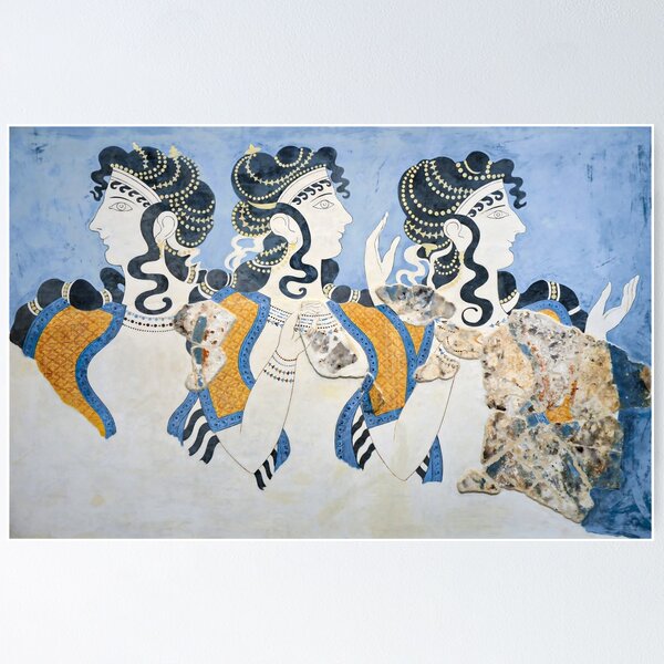 Item preview, Minoan 'Ladies in Blue' Fresco designed and sold by Lefteris Betsis.