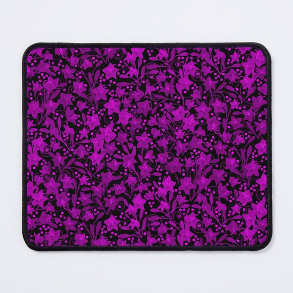 Item preview, Magenta Monochrome Flower Field Spirals Dots on Black Half-Drop Repeat 5748 designed and sold by Art in My Loft.