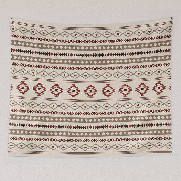 Item preview, Aztec Browns Rust Cream Mixed Motifs Pattern designed and sold by NataliePaskell.