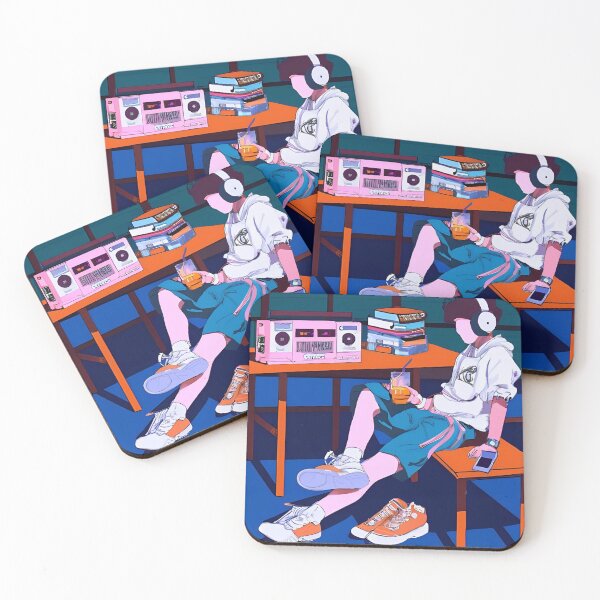 Item preview, Cute Boy with Headphone Chilling - Anime - Retro Future designed and sold by Trendy-Now.