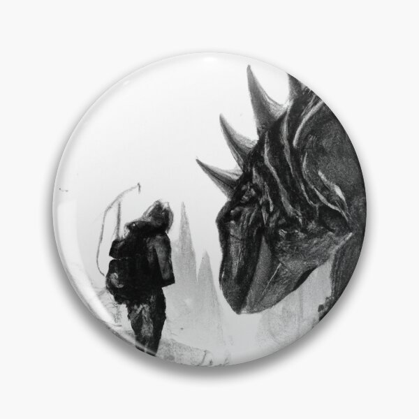 Item preview, man and dinossaur black and white , digital art designed and sold by guik32.