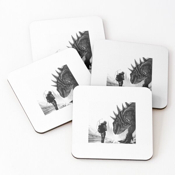 Item preview, man and dinossaur black and white , digital art designed and sold by guik32.
