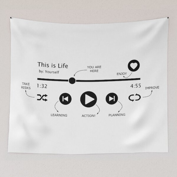 Item preview, Life is... Play, Pause, Repeat, Shuffle (light background)  designed and sold by Groenendijk.