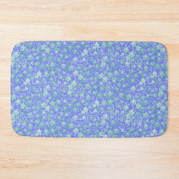 Item preview, Soft Teal Monochrome Flower Field Spirals Dots on Blue Half-Drop Repeat 5748 designed and sold by Art in My Loft.