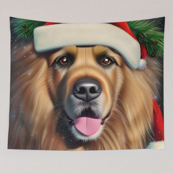Item preview, Christmas Leonberger Wearing A Santa Hat designed and sold by ZenEverAI.