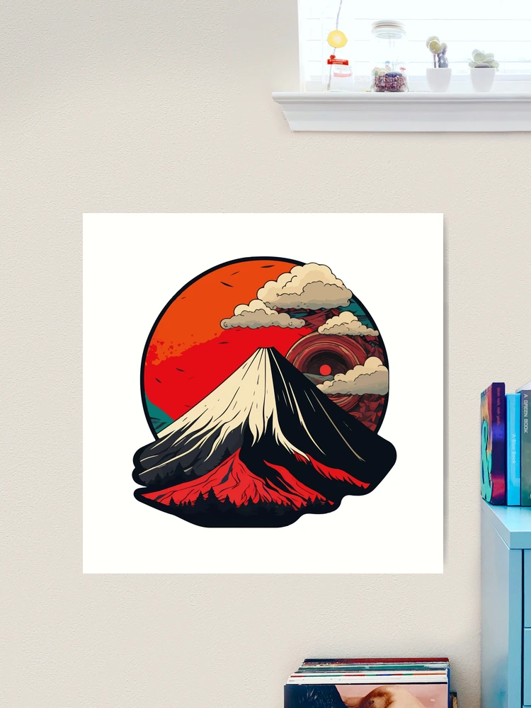 Mount Fuji in red | Art Print