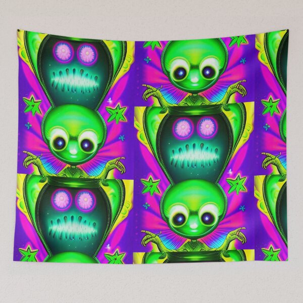 Item preview, Trippy alien art. Colorful psychedelic extraterrestrial designed and sold by Neo-Expression.