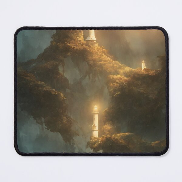 Item preview, a beautiful cinematic image of a lighthouse, fantasy forest landscape, fantasy magic, dark light night, intricate, elegant, sharp focus, illustration, highly detailed, digital p designed and sold by DrawItOnce.