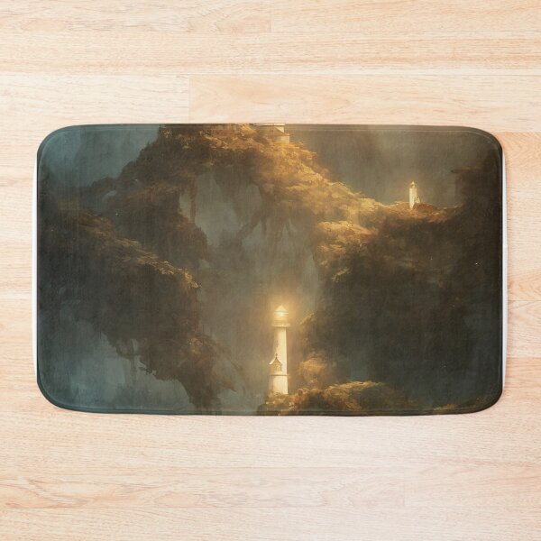 Item preview, a beautiful cinematic image of a lighthouse, fantasy forest landscape, fantasy magic, dark light night, intricate, elegant, sharp focus, illustration, highly detailed, digital p designed and sold by DrawItOnce.