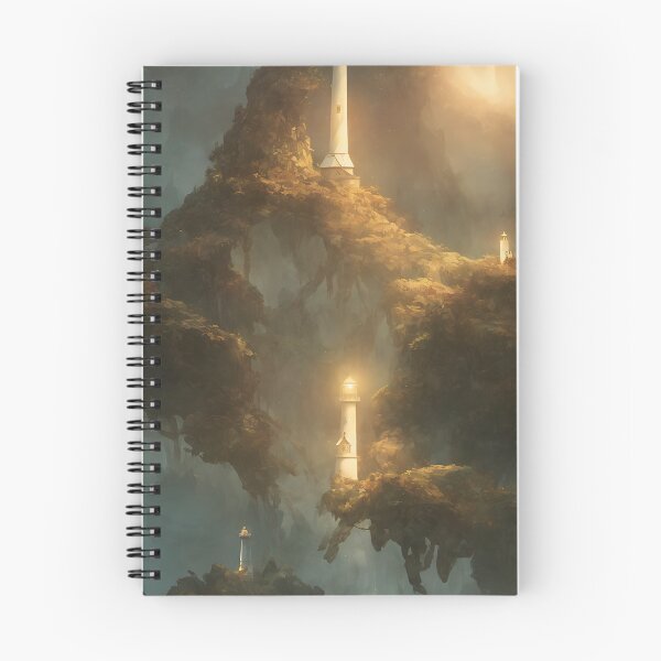 Item preview, a beautiful cinematic image of a lighthouse, fantasy forest landscape, fantasy magic, dark light night, intricate, elegant, sharp focus, illustration, highly detailed, digital p designed and sold by DrawItOnce.