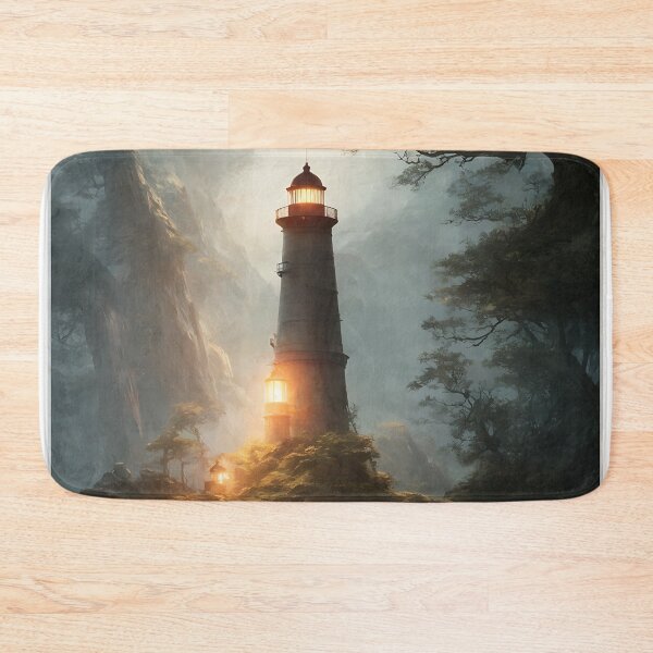 Item preview, a beautiful cinematic image of a lighthouse, fantasy forest landscape, fantasy magic, dark light night, intricate, elegant, sharp focus, illustration, highly detailed, digital p designed and sold by DrawItOnce.