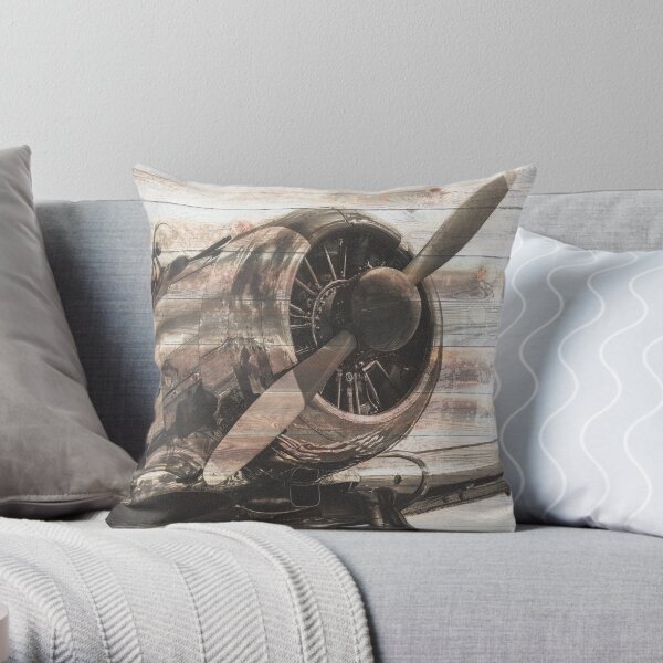Old airplane Throw Pillow