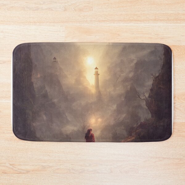 Item preview, a beautiful cinematic image of a lighthouse, fantasy forest landscape, fantasy magic, dark light night, intricate, elegant, sharp focus, illustration, highly detailed, digital p designed and sold by DrawItOnce.
