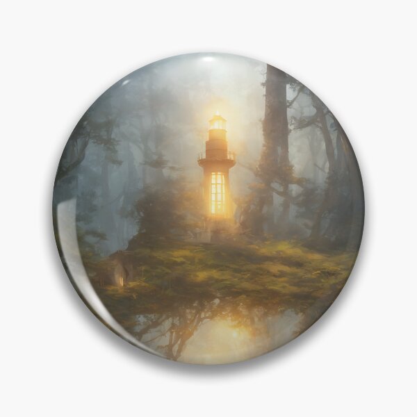 Item preview, a beautiful cinematic image of a lighthouse, fantasy forest landscape, fantasy magic, dark light night, intricate, elegant, sharp focus, illustration, highly detailed, digital p designed and sold by DrawItOnce.