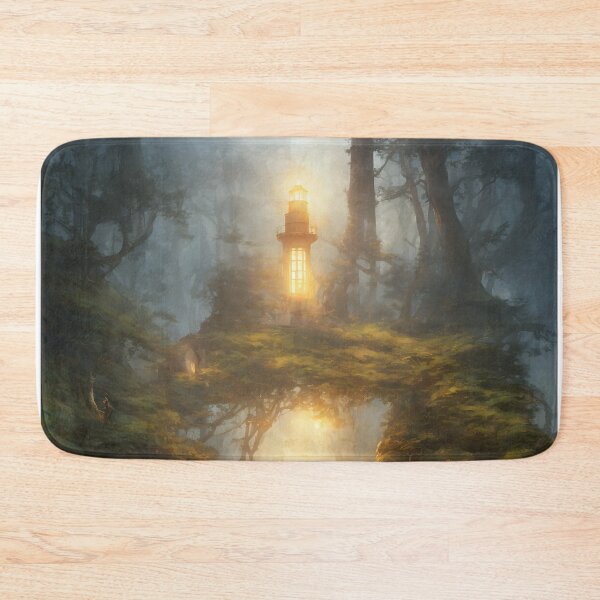 Item preview, a beautiful cinematic image of a lighthouse, fantasy forest landscape, fantasy magic, dark light night, intricate, elegant, sharp focus, illustration, highly detailed, digital p designed and sold by DrawItOnce.