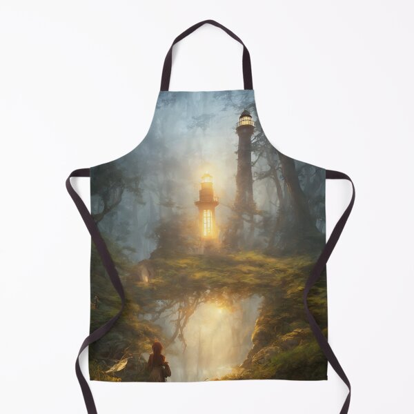 Item preview, a beautiful cinematic image of a lighthouse, fantasy forest landscape, fantasy magic, dark light night, intricate, elegant, sharp focus, illustration, highly detailed, digital p designed and sold by DrawItOnce.