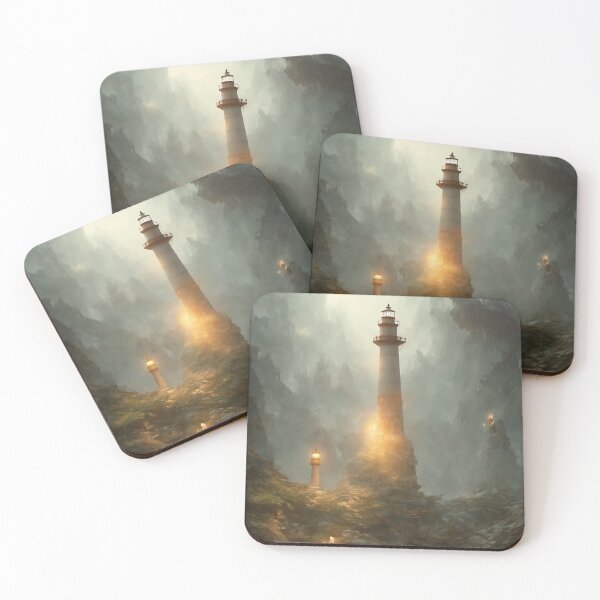 Item preview, a beautiful cinematic image of a lighthouse, fantasy forest landscape, fantasy magic, dark light night, intricate, elegant, sharp focus, illustration, highly detailed, digital p designed and sold by DrawItOnce.