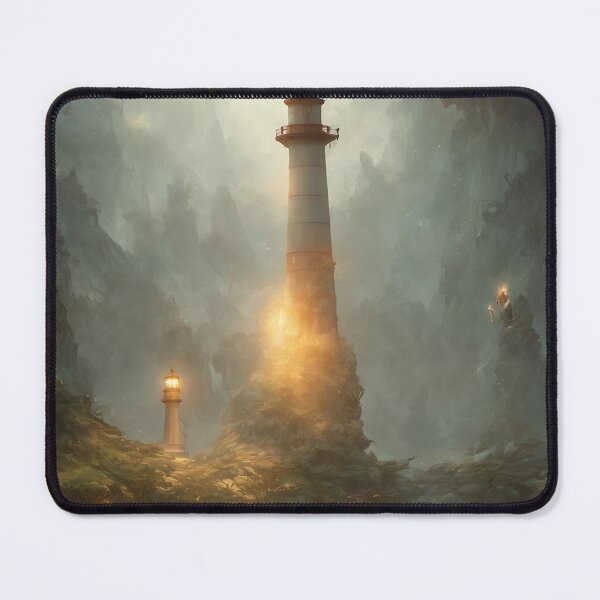 Item preview, a beautiful cinematic image of a lighthouse, fantasy forest landscape, fantasy magic, dark light night, intricate, elegant, sharp focus, illustration, highly detailed, digital p designed and sold by DrawItOnce.