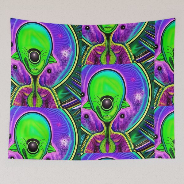 Item preview, Trippy alien art. Colorful psychedelic extraterrestrial designed and sold by Neo-Expression.
