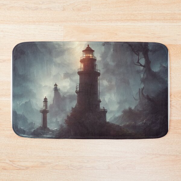 Item preview, a beautiful cinematic image of a lighthouse, fantasy forest landscape, fantasy magic, dark light night, intricate, elegant, sharp focus, illustration, highly detailed, digital p designed and sold by DrawItOnce.