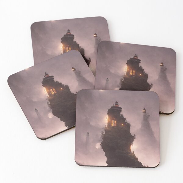 Item preview, a beautiful cinematic image of a lighthouse, fantasy forest landscape, fantasy magic, dark light night, intricate, elegant, sharp focus, illustration, highly detailed, digital p designed and sold by DrawItOnce.