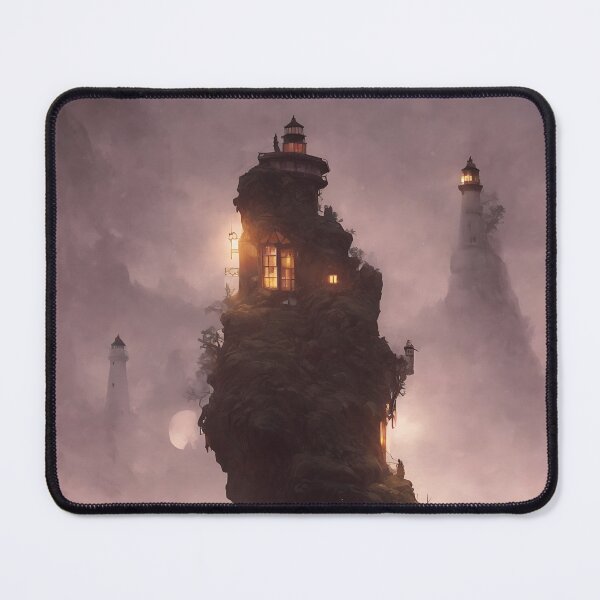 Item preview, a beautiful cinematic image of a lighthouse, fantasy forest landscape, fantasy magic, dark light night, intricate, elegant, sharp focus, illustration, highly detailed, digital p designed and sold by DrawItOnce.