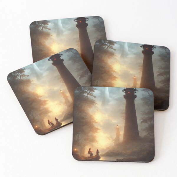 Item preview, a beautiful cinematic image of a lighthouse, fantasy forest landscape, fantasy magic, dark light night, intricate, elegant, sharp focus, illustration, highly detailed, digital p designed and sold by DrawItOnce.