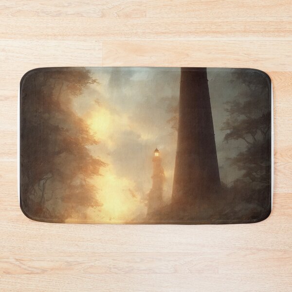 Item preview, a beautiful cinematic image of a lighthouse, fantasy forest landscape, fantasy magic, dark light night, intricate, elegant, sharp focus, illustration, highly detailed, digital p designed and sold by DrawItOnce.