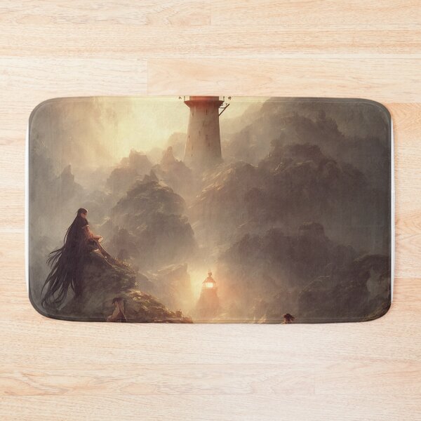 Item preview, a beautiful cinematic image of a lighthouse, fantasy forest landscape, fantasy magic, dark light night, intricate, elegant, sharp focus, illustration, highly detailed, digital p designed and sold by DrawItOnce.