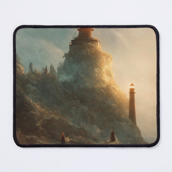 Item preview, a beautiful cinematic image of a lighthouse, fantasy forest landscape, fantasy magic, dark light night, intricate, elegant, sharp focus, illustration, highly detailed, digital p designed and sold by DrawItOnce.
